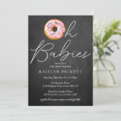 Oh Babies Donut Sprinkle Twin Baby shower Kaart (Staand voorkant)