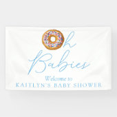 Oh Babies Donut Sprinkle Twin Baby shower Welkom Spandoek (Horizontaal)