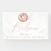 Oh Babies Donut Sprinkle Twin Baby shower Welkom Spandoek (Horizontaal)