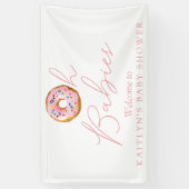Oh Babies Donut Sprinkle Twin Baby shower Welkom Spandoek (Verticaal)