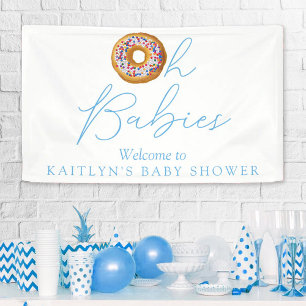 Oh Babies Donut Sprinkle Twin Baby shower Welkom Spandoek