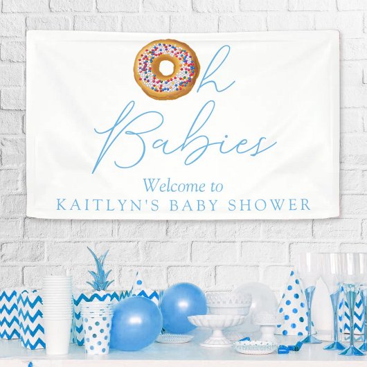 Oh Babies Donut Sprinkle Twin Baby shower Welkom Spandoek