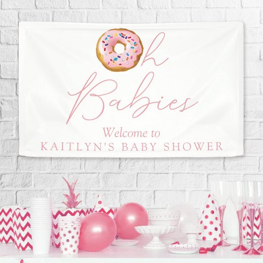 Oh Babies Donut Sprinkle Twin Baby shower Welkom Spandoek