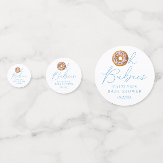 Oh Babies Donut Sprinkle Twin Boys Baby shower Confetti (Voorkanten)