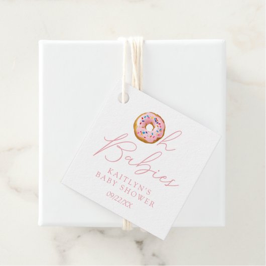 Oh Babies Donut Sprinkle Twin Girls Baby shower Bedankjes Labels (In situ)