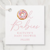 Oh Babies Donut Sprinkle Twin Girls Baby shower Bedankjes Labels (Voorkant)