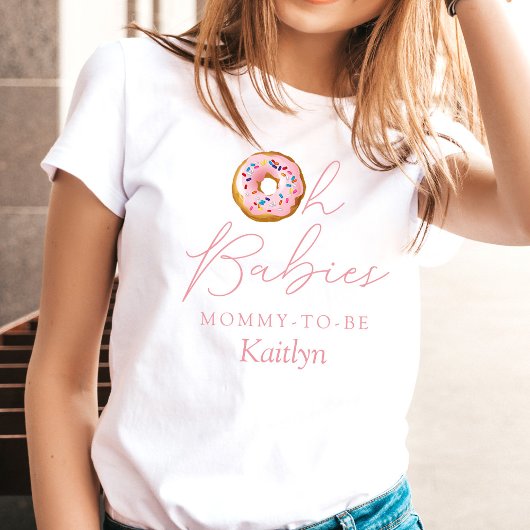 Oh Babies Donut Sprinkle Twin Girls Baby shower T-shirt