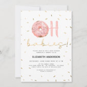 Oh Babies Donut & Sprinkles Gold Girl Baby shower Kaart (Voorkant)