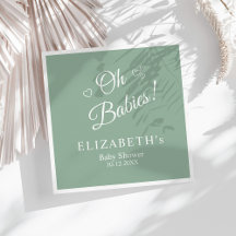 Oh Babies Sage Green Twee Baby Shower Servetten