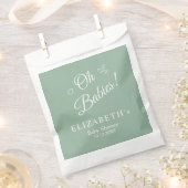 Oh Babies Sage Green Twin Baby Shower Favor Bags Bedankzakje (Geknipt)
