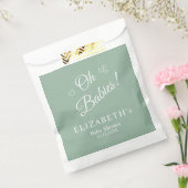 Oh Babies Sage Green Twin Baby Shower Favor Bags Bedankzakje (Gezegeld)
