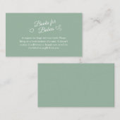 Oh Babies Sage Green Twin Shower Books for Babies Informatiekaartje (Voorkant / Achterkant)