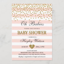 Oh Babies Tweeling Meisjes Roze Goud Baby Shower