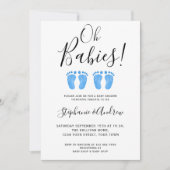 Oh Babies Twin Boys Couples Baby shower Uitnodigin Kaart (Voorkant)
