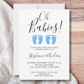 Oh Babies Twin Boys Couples Baby shower Uitnodigin Kaart