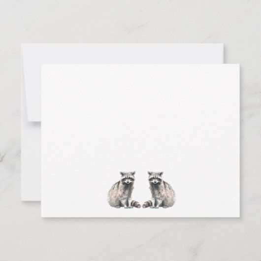Oh Babies Twins On The Way Cute Raccoons Kaart (Achterkant)
