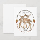 Oh Babies Twins On The Way Cute Twin Deer Fawns Kaart (Voorkant / Achterkant)