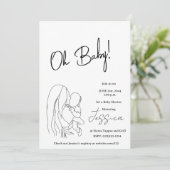 "Oh Baby!" 2024 baby shower Uitnodiging (Staand voorkant)