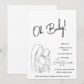 "Oh Baby!" 2024 baby shower Uitnodiging (Voorkant / Achterkant)