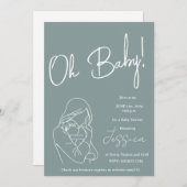 "Oh Baby!" 2024 baby shower Uitnodiging (Voorkant / Achterkant)