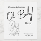 "Oh Baby!" 2024 baby shower Wijn Etiket (Enkel label)
