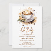 Oh Baby A Baby brouwt bruin koffie Baby shower Kaart (Voorkant)