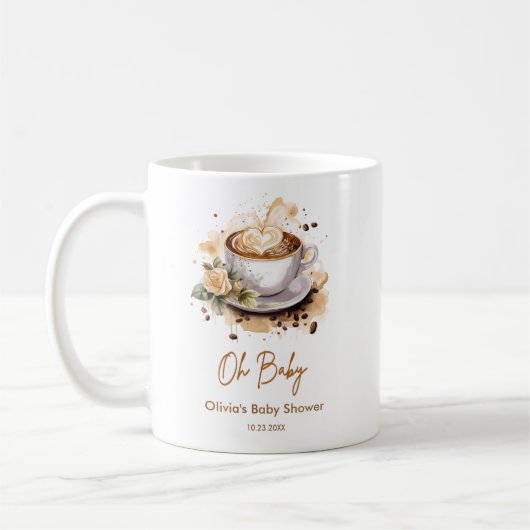 Oh Baby A Baby brouwt bruin koffie Baby shower Koffiemok (Links)