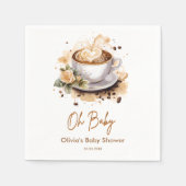Oh Baby A Baby brouwt bruin koffie Baby shower Servet (Voorkant)