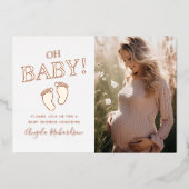 Oh Baby Aangepast foto-Baby shower Folie Uitnodiging (Voorkant)
