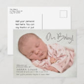 Oh Baby! Aankondiging moderne foto geboorte Briefkaart (Voorkant / Achterkant)