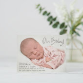 Oh Baby! Aankondiging moderne foto geboorte Briefkaart (Staand voorkant)