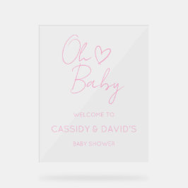 Oh Baby Acryl Baby shower Sign Bord