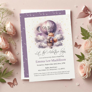 Oh Baby Adventure wacht op Fox in een luchtballon Kaart