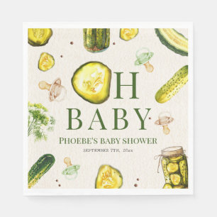 Oh Baby Augurken + Fopspenen Neutrale Baby Shower Servet