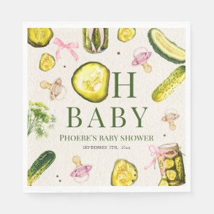 Oh Baby Augurken & Fopspenen Roze Meisje Baby Show Servet