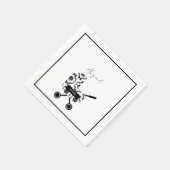 Oh Baby B/W Damask Pram Baby shower Napkins Servet (Hoek)