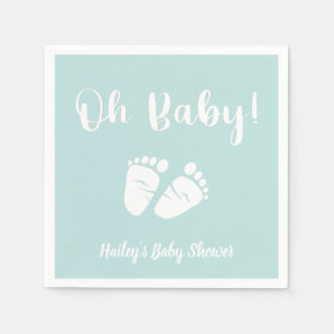 Oh Baby Baby Feet Mint Groen Baby shower Servet
