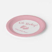 Oh Baby Baby Feet Pink Girl Baby shower Papieren Bordje (Gekanteld)