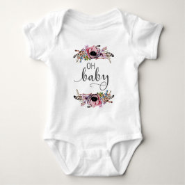 Oh Baby | Baby Girl Boho Bloem Feather Frame Tutu Romper