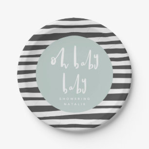 OH-baby, baby met twee baby showers borden Papieren Bordje