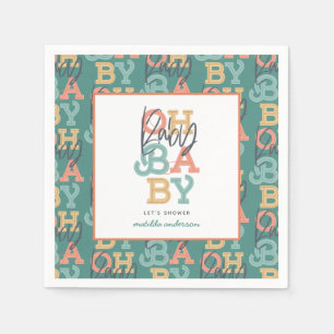 Oh baby baby modern baby shower servet