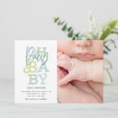 Oh baby baby moderne foto geboorteaankondiging (Staand voorkant)