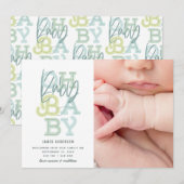 Oh baby baby moderne foto geboorteaankondiging (Voorkant / Achterkant)