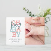 Oh baby baby moderne foto geboorteaankondiging (Staand voorkant)