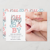 Oh baby baby moderne foto geboorteaankondiging (Voorkant / Achterkant)