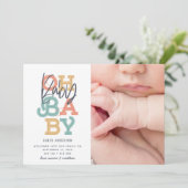Oh baby baby moderne foto geboorteaankondiging (Staand voorkant)