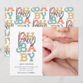 Oh baby baby moderne foto geboorteaankondiging (Voorkant / Achterkant)