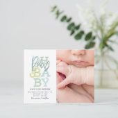 Oh baby baby moderne foto geboorteaankondiging briefkaart (Staand voorkant)