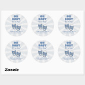 Oh Baby | Baby Shoes Dusty Blue Boy Baby shower Ronde Sticker (Vel)