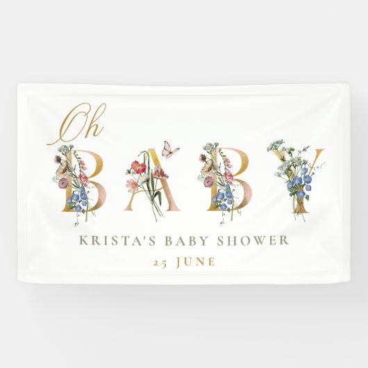 Oh Baby Baby shower Banner (Horizontaal)